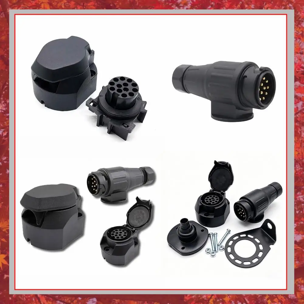 

12V 13 Pin Trailer Plug Caravan Accessories Towing Socket Socket Plug Converter Caravan Trailer Electrics Plug for Car Truck RV