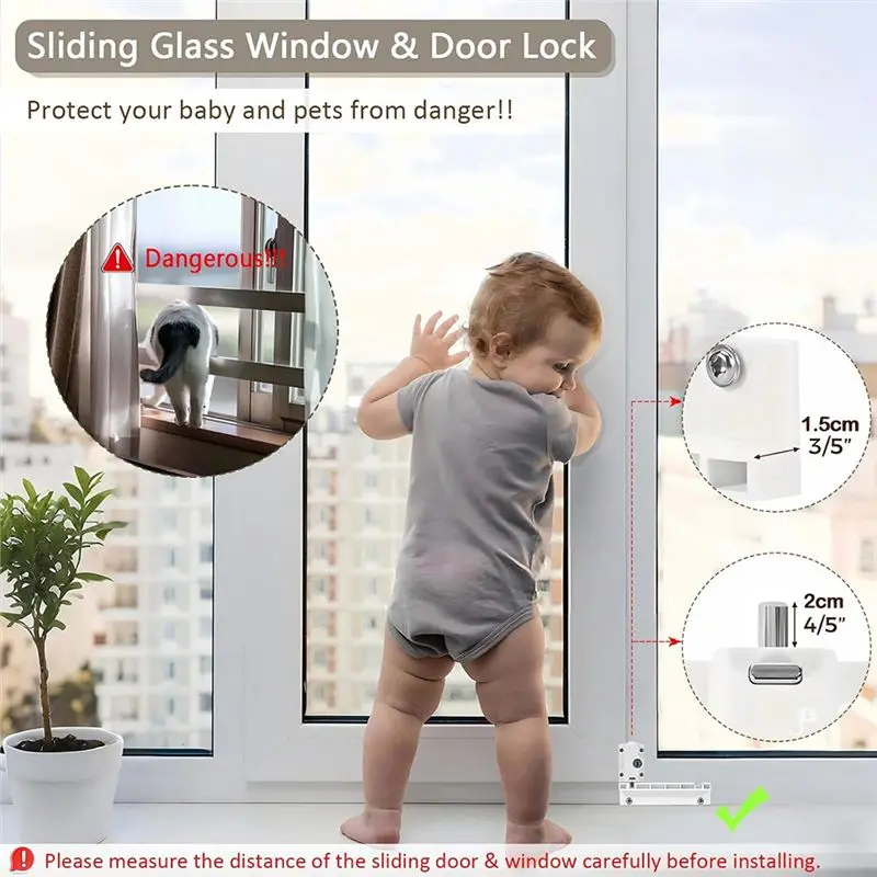 A25P Patio Sliding Door Security Foot Kick Lock With Keyed, Fits On Top Rail-Childproof Patio Door Guardian-Or Bottom