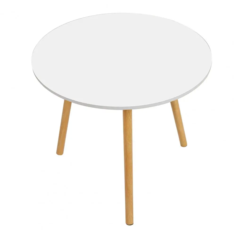 Household Small Apartment Dining Table, Round Kitchen Table with Wood Legs, Kitchen Living Room Leisure Coffee Table