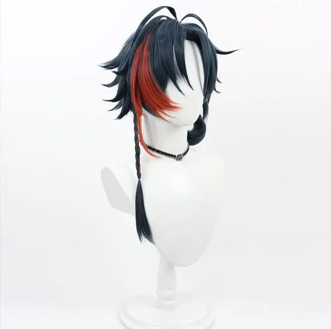 Kaisei Cosplay Wig Short Braided Hair Blue Ponytail NEW Idol Role Play Headwear