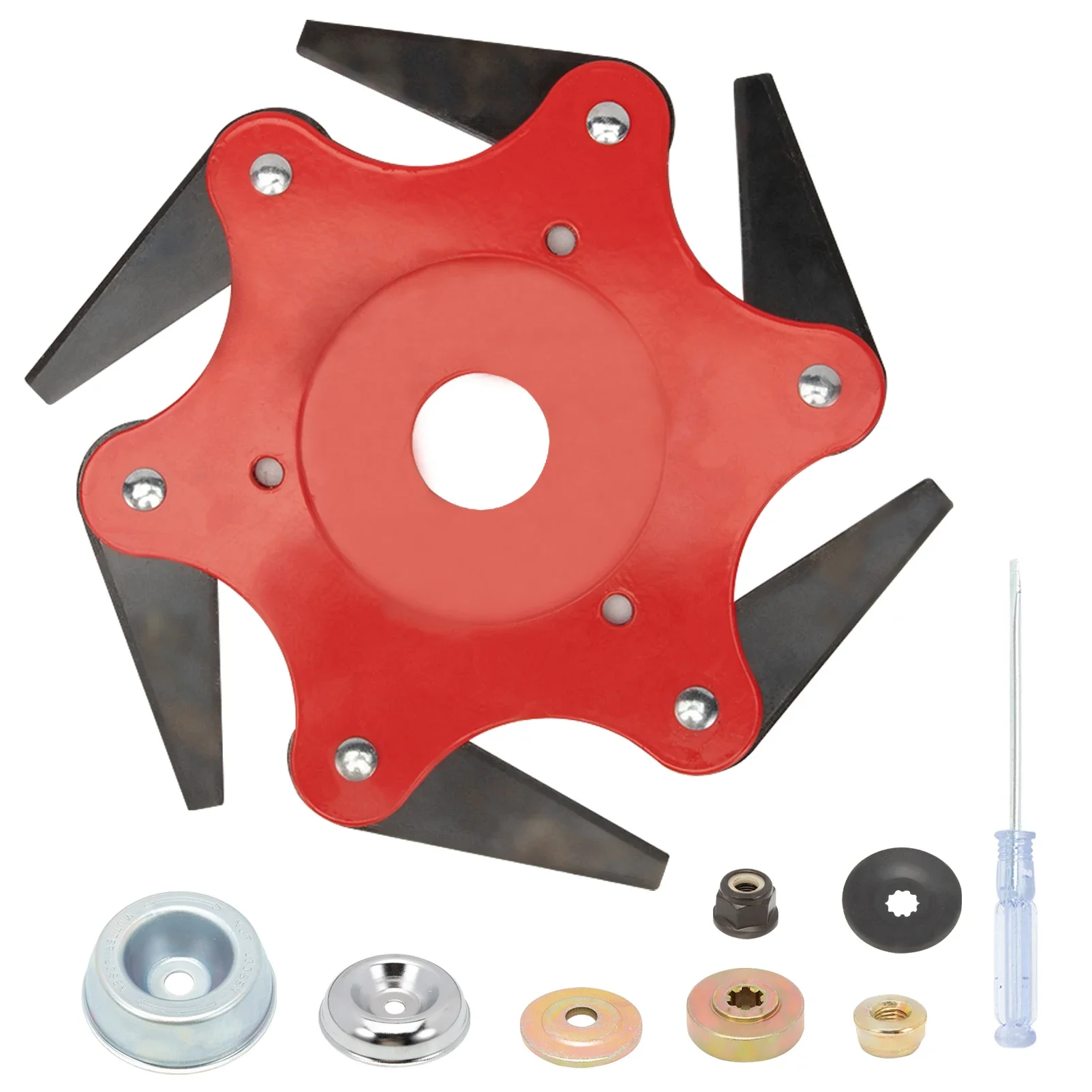 

Upgrade Steel Trimmer Head Universal Lawnmower Weed Eater Blades 6 Steel Razors 65Mn Professional