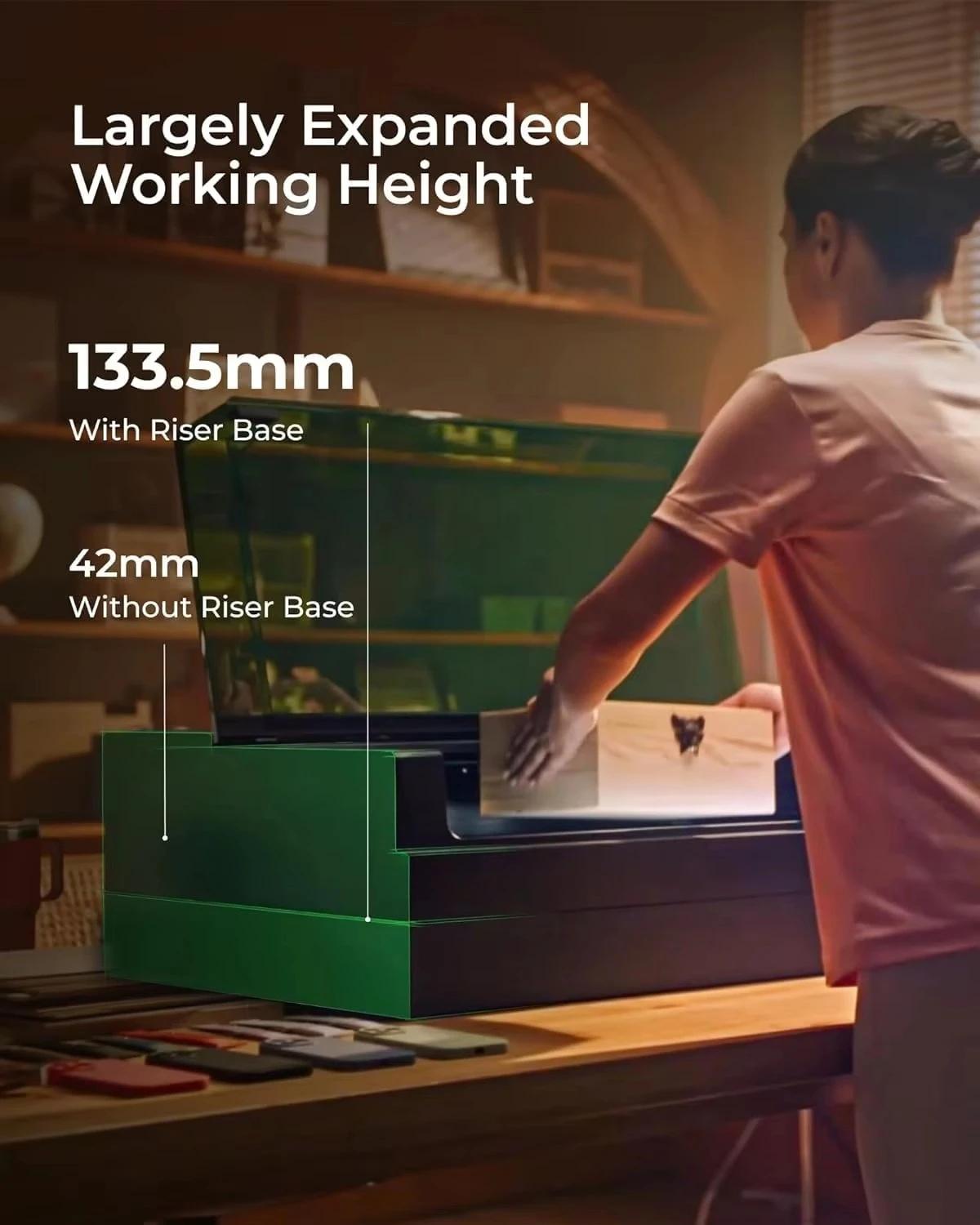 Heightening Riser Base Accessory for  S1 Engraver Machine