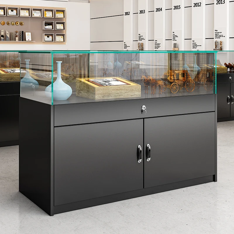 Jewelry Display Cabinet Glass Jewelry Cabinet Painting Jewelry Counter Live Room Sales Cabinet Museum Exhibition