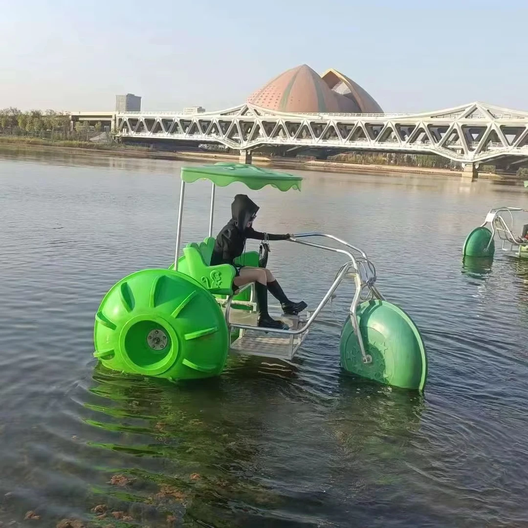 Manual Foot Cycling Pedals Three Big Wheels Water Tricycle