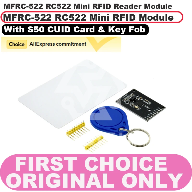MFRC-522 Мини-черный модуль RC522 Мини-модуль считывания RFID |   Компактный датчик карты IC 13,56 МГц ​ ​   Tri-Interface (SPI/I2C/UART)