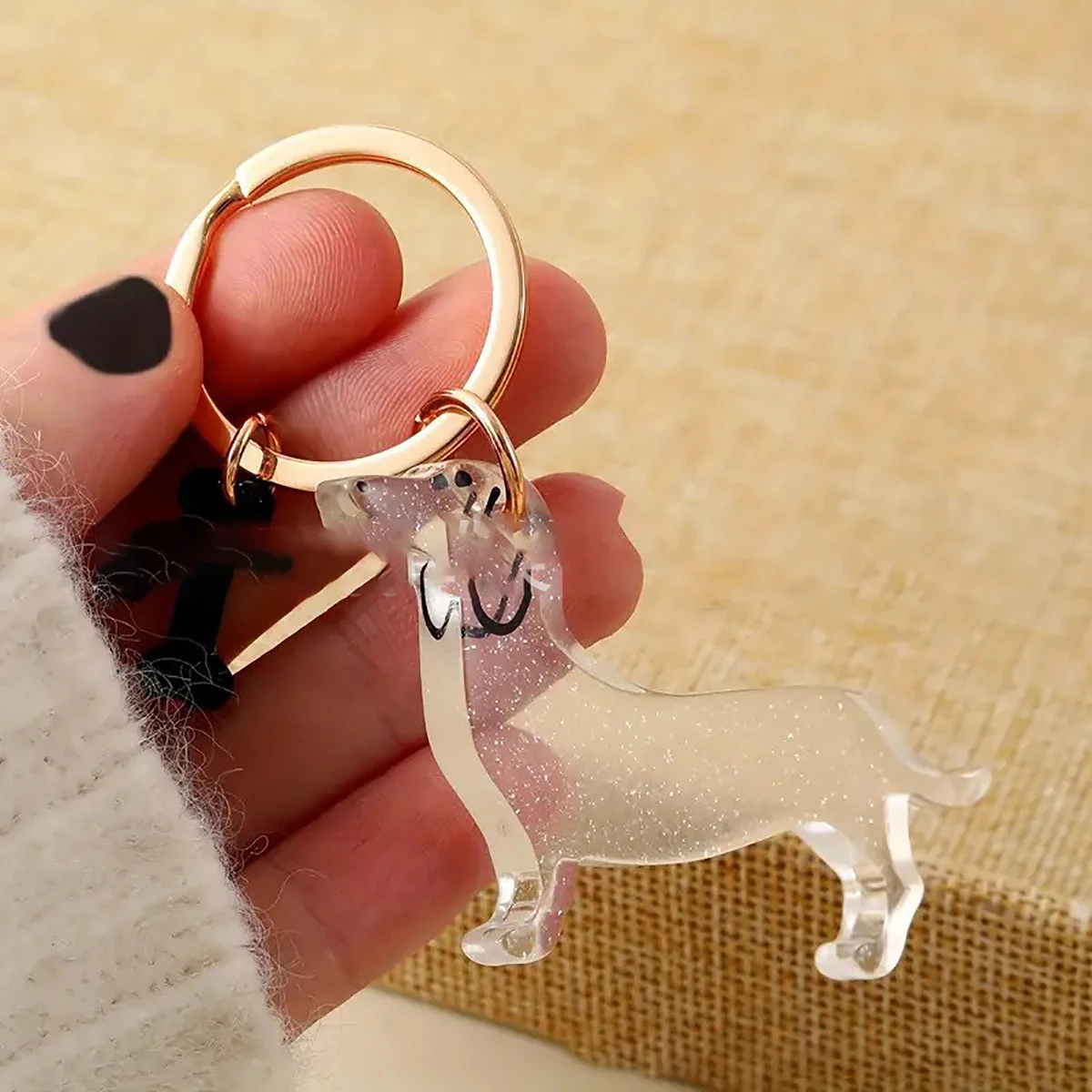 1Pc Personalized Black Dog Keychain New Creative Dog Keychain Key Ring Pendant Bag Car Key Wallet Keychain Accessories image 5
