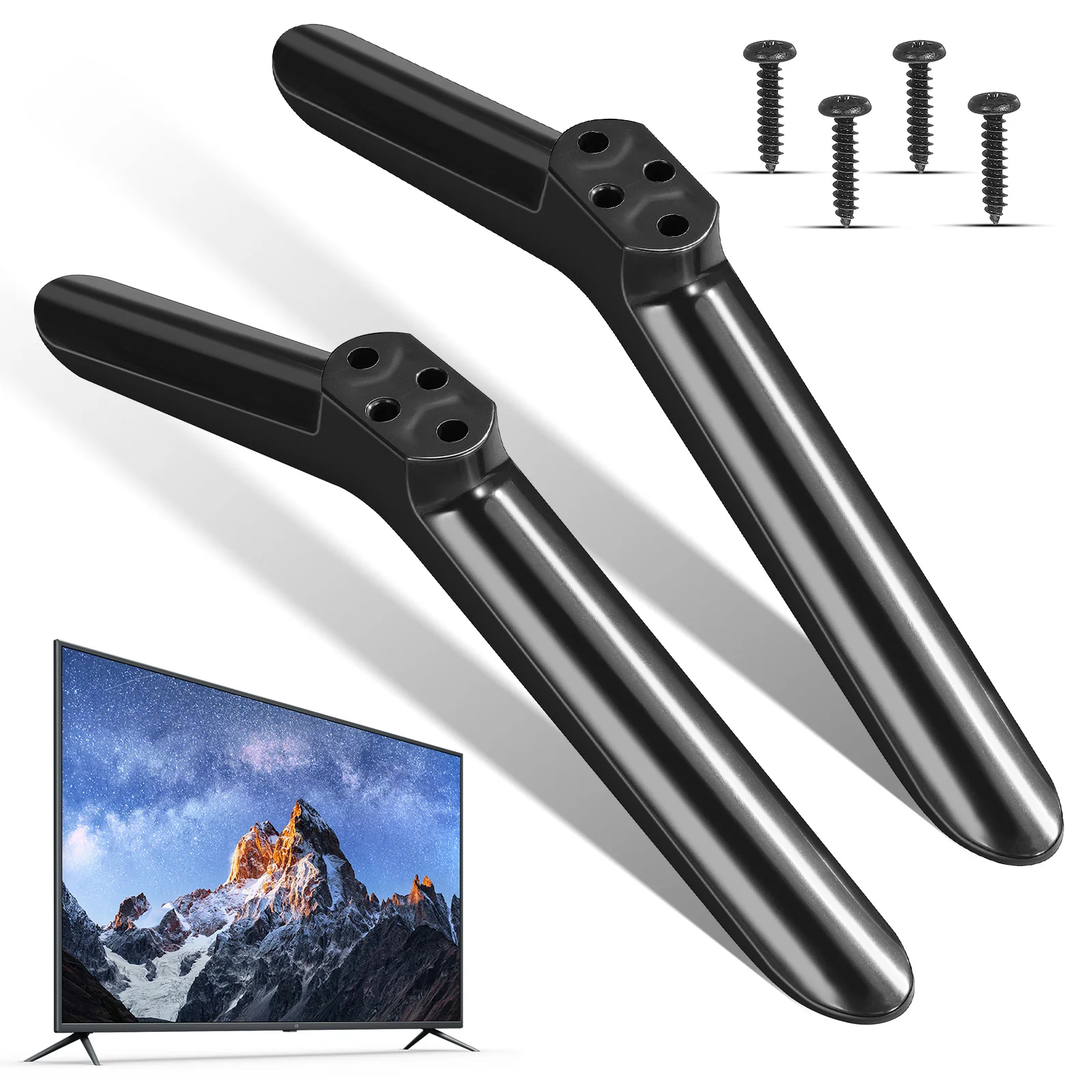 

2Pcs Base for 40 Inch Flat Screens Black Stand Legs Replacement Universal Mounting Brackets Home Living Room Bedroom Decor