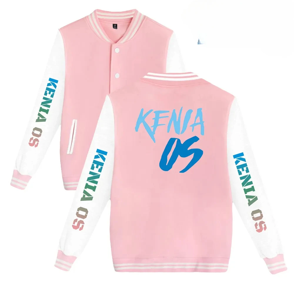 

Kenia Os Merch Zip Up Baseball Uniform Fleece Jacket Women Men Streetwear Hip Hop Long Sleeve Pink Hoodie Sweatshirt