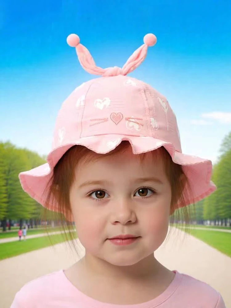 Baby sun protection cap, infant protective face mask, full face protection, breathable, summer outdoor fisherman's cap for young