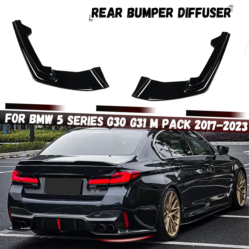 

Car Rear Bumper Lip Spoiler Diffuser Splitter Body Kit Trim For BMW 5 Series G30 G31 M Pack 2017 2018 2019 2020 2021 2022 2023