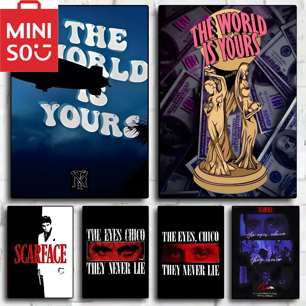 MINISO película clásica S Scarface Evil Star Retro 5D DIY Kit de pintura de diamante arte decoración de la habitación del hogar Festival regalo hecho a mano