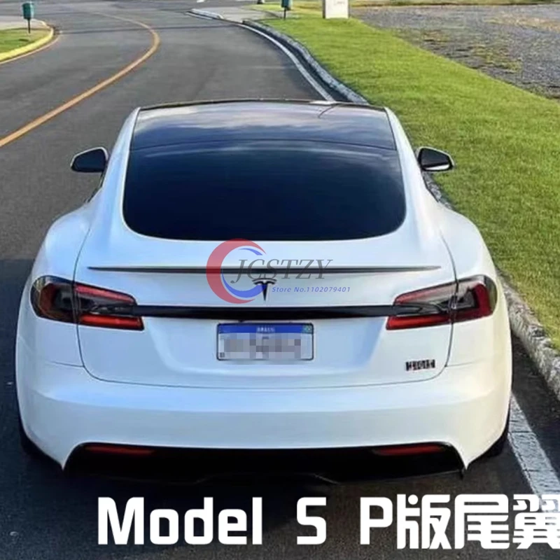 Für Tesla Model S 2012-2023 Hochwertiges ABS-Material Auto-Heckspoiler in Grundierungsfarbe Model S Kofferraumspoiler Splitter
