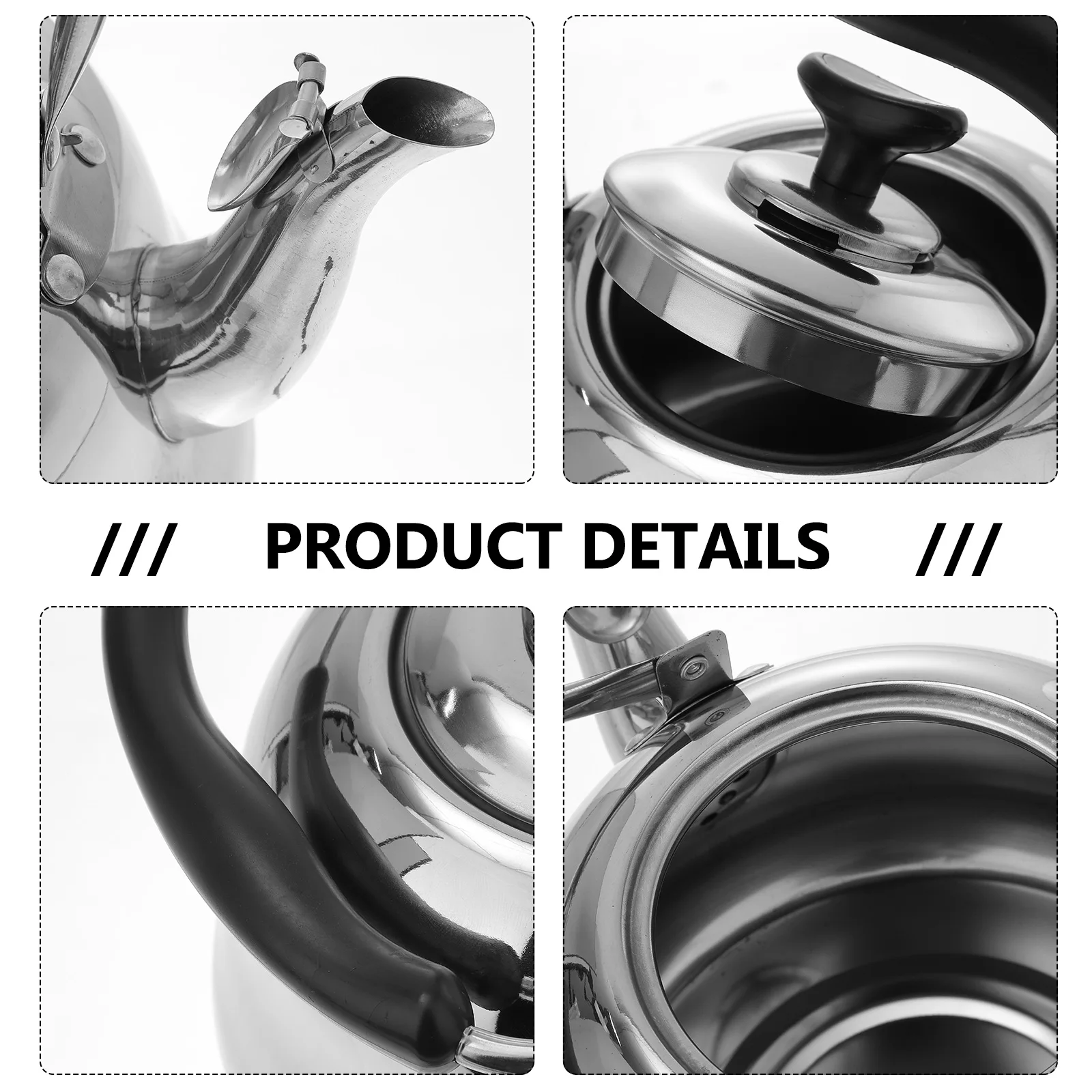

1pc Stainless Steel Whistling Kettle Premium Boiling Water Automatic Whistle Heat Resistant Bottom Induction Gas Stove