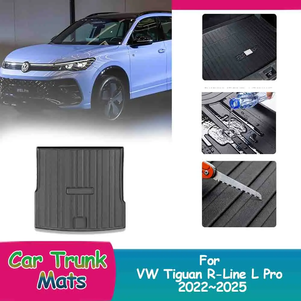 1PC For Volkswagen VW Tiguan R-Line L Pro 2022~2025 2023 2024 Car Trunk Mats Waterproof Pads Luggage Cushion Tray Accessories.