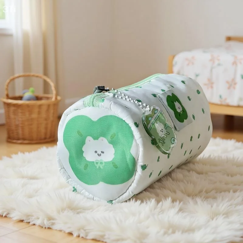 قطعة واحدة من منظم تصميم قطط البرسيم بأربع أوراق واسعة لمستحضرات التجميل والقرطاسية، مثالي للمدرسة والمكتب والسفر