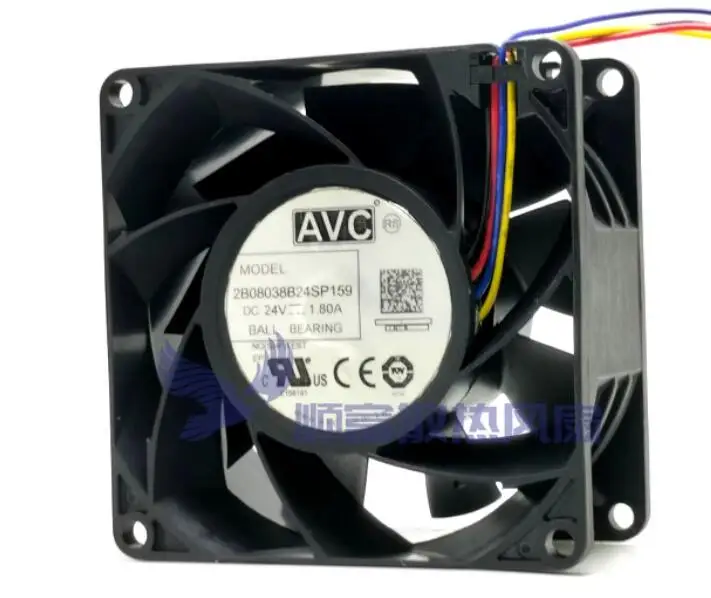 AVC 2B08038B24SP159 DC 24V 1.80A 80x80x38mm 4-Wire Server Cooling Fan