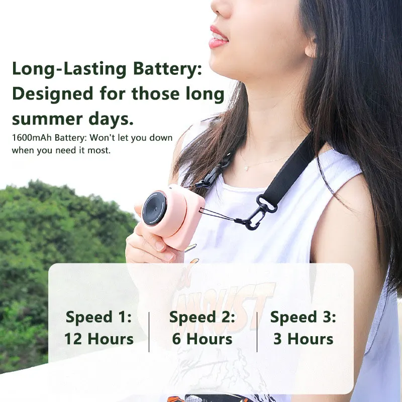 Stylish Neck-Worn Mini Camera Cooling Device Portable Pocket-Sized Outdoor Mini Fan the Perfect Gift
