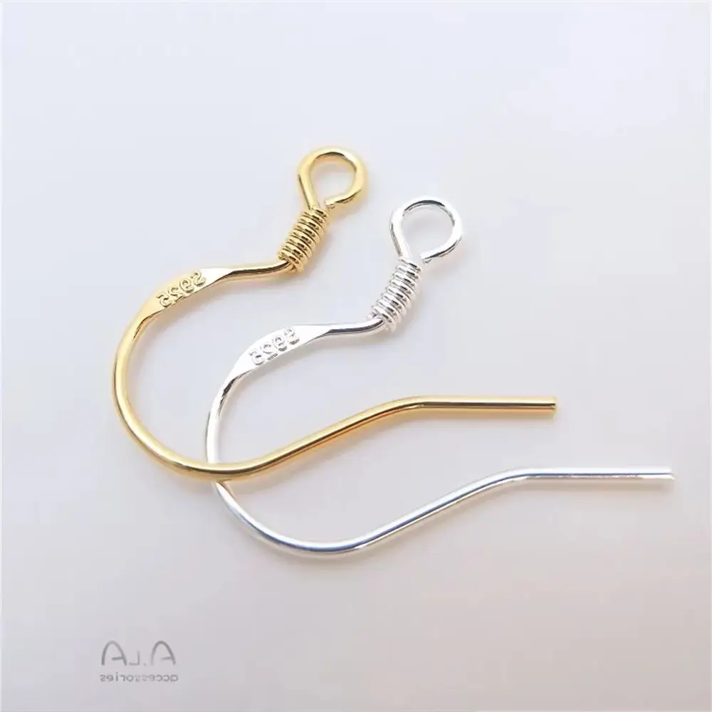 S925 Full-body sterling silver earhook plated 18K gold platinum 14K gold color earring accessories DIY handmade materials