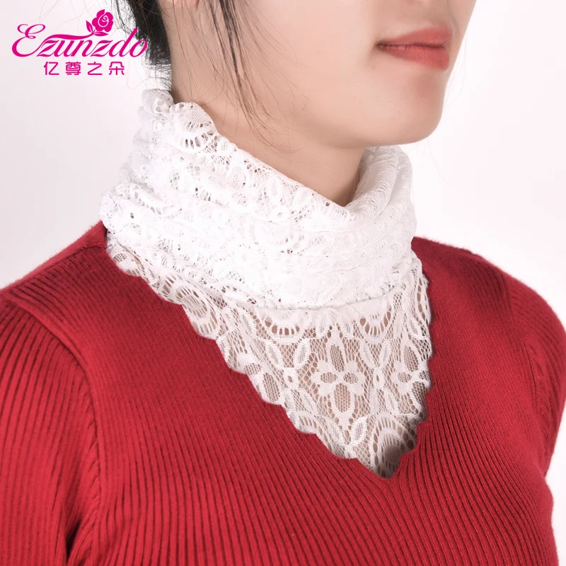 Spring and Summer New Lace Turtleneck Autumn and Winter Primer Underwear Pleated Scarf Fake Collar