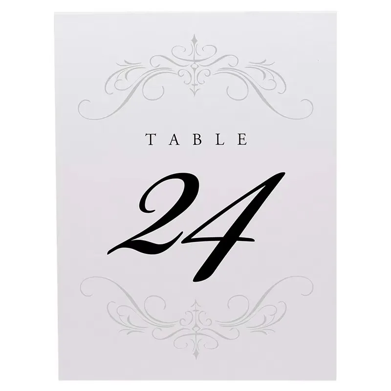 Custom Wedding Table Numbers | Classic Flourish Design | Gold Foil | Double-Sided Tent Cards | Party Restaurant Table Numbers