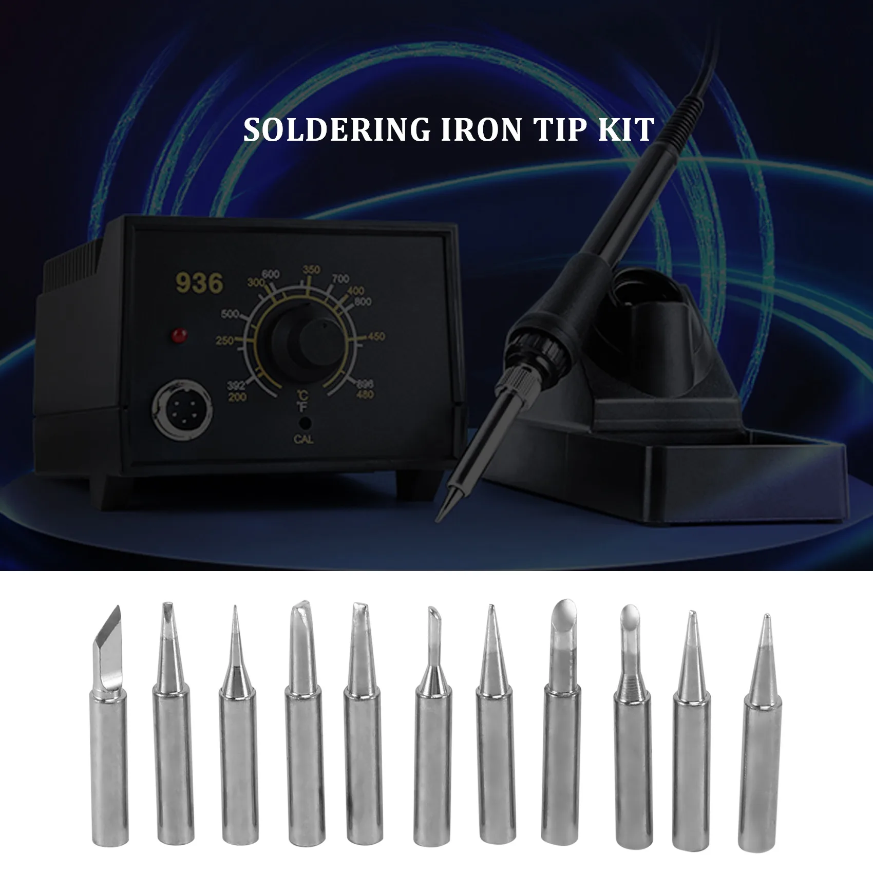 11 Pieces Soldering Iron Tips Kit 900M-T for Soldering Station Tool 900M 936 937 907