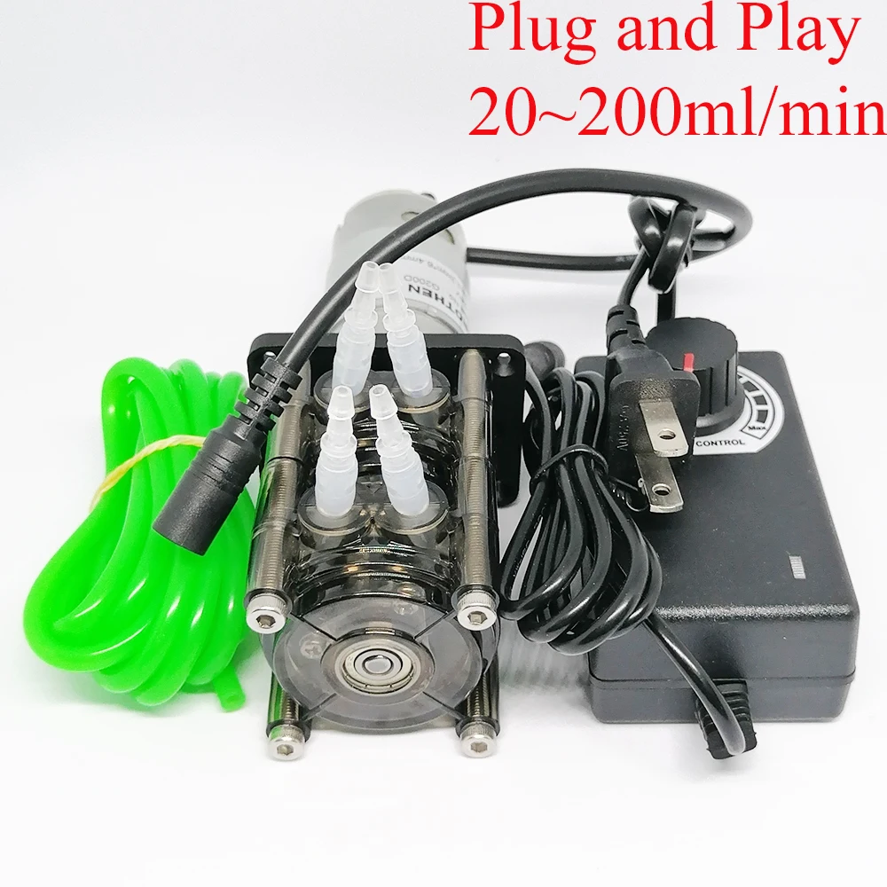 

Перистальтический насос для перекачки воды, вращающийся регулируемый расход, 20 ~ 200 мл/мин, для выращивания Plug and Play