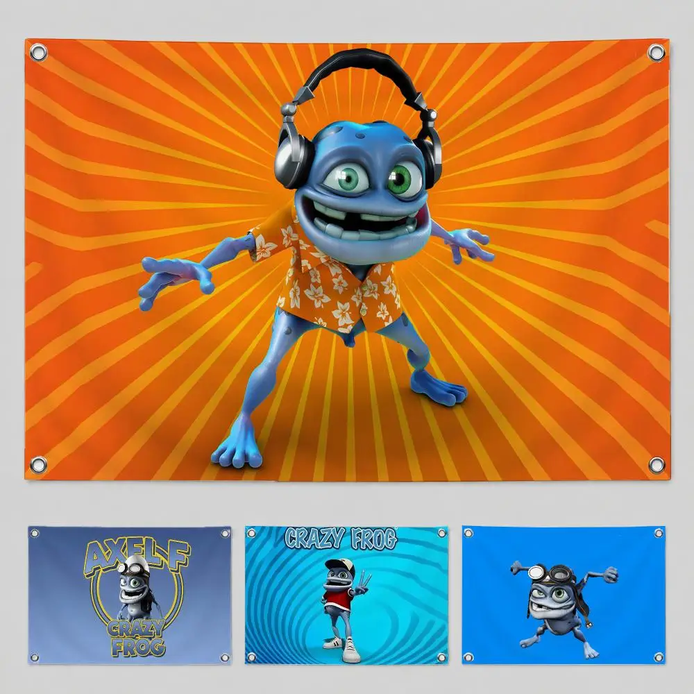 Character Crazy Frog Flags Home Yard & Garden Decor Banner - Indoor Outdoor Wall Hanging Flag