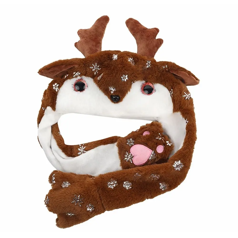 Creative Kawaii Cosplay Party  Hat  Christmas Novelty Cap Ear Moving Hat Santa Game Hat Jumping Up Cap