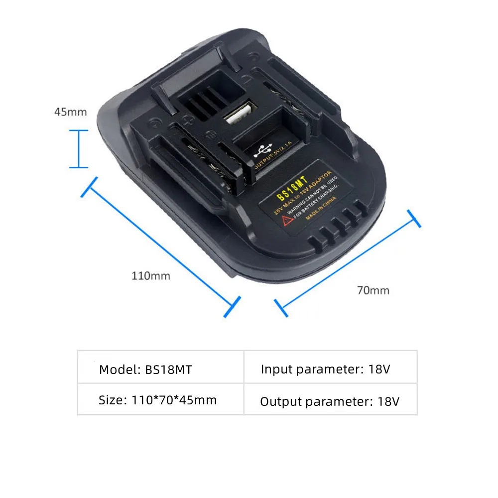 Akumulator do Bosch 18V, konwerter BS18MT z USB do Makita 18V narzędzia elektryczne BAT618 BAT609G BL1830 BL1850 elektronarzędzie