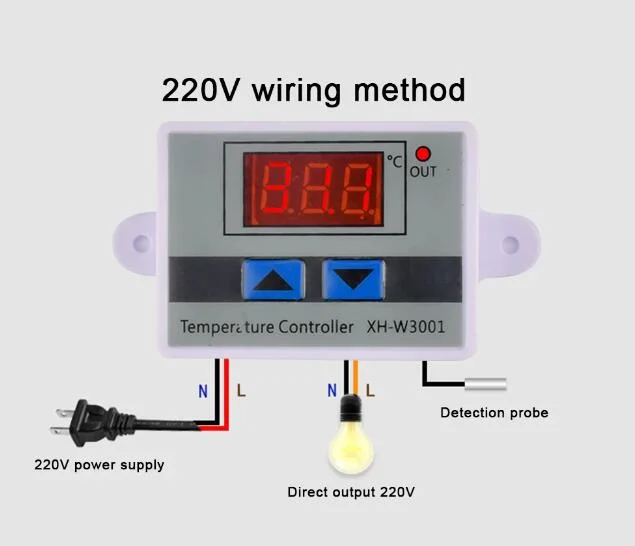 

XH-W3001 Digital Control Temperature Microcomputer Thermostat Switch Thermometer 12V 24V 220V New Thermoregulator