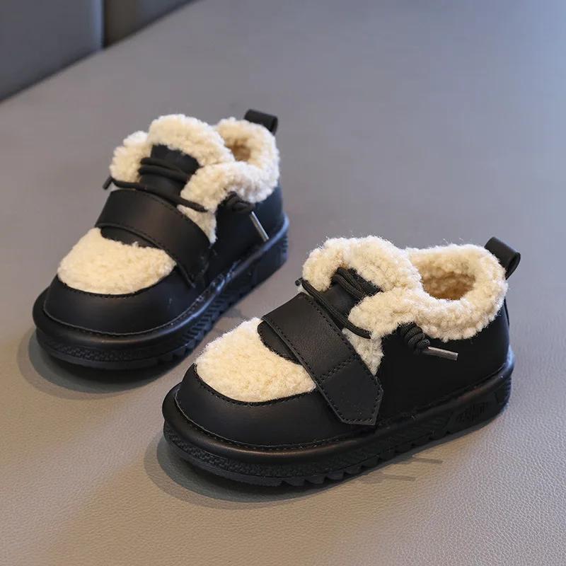 2024 Winter New Girls Shoes Thicken Warm Kids Snow Boots Non-slip Children Cotton Shoe Fashion Plush Casual Shoes Tenis De Niña