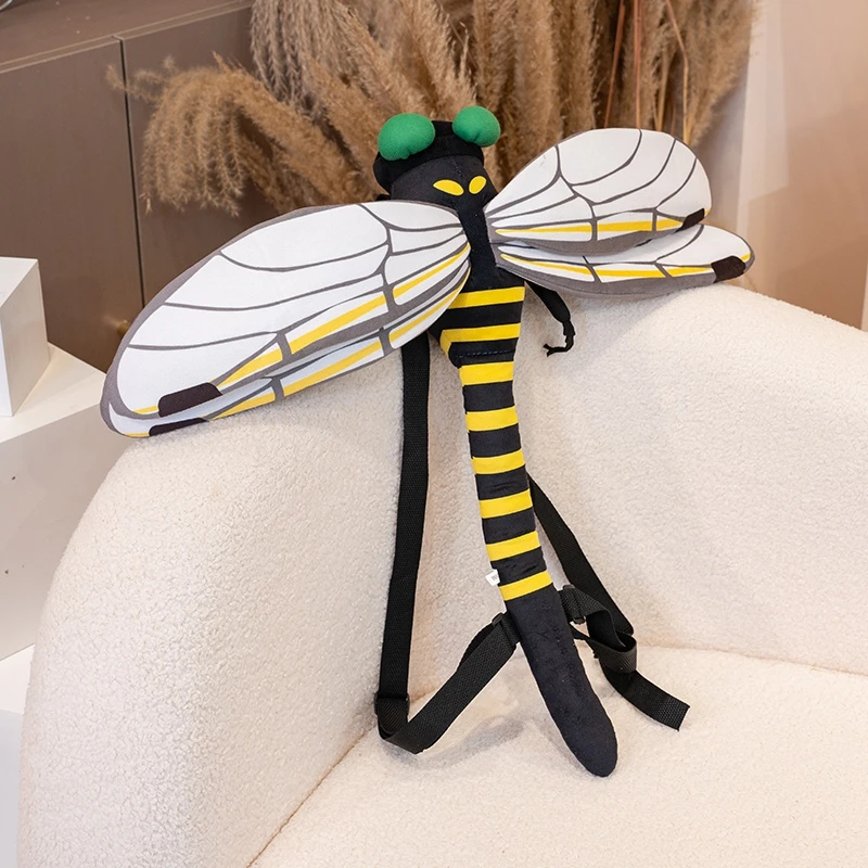 Nieuwe Simulatie Grappige Creatieve Cartoon Insect Cicade Kever Bee Lieveheersbeestje Bidsprinkhaan Pluche Pop Rugzak Speelgoed Cadeau Voor Jongens En Meisjes