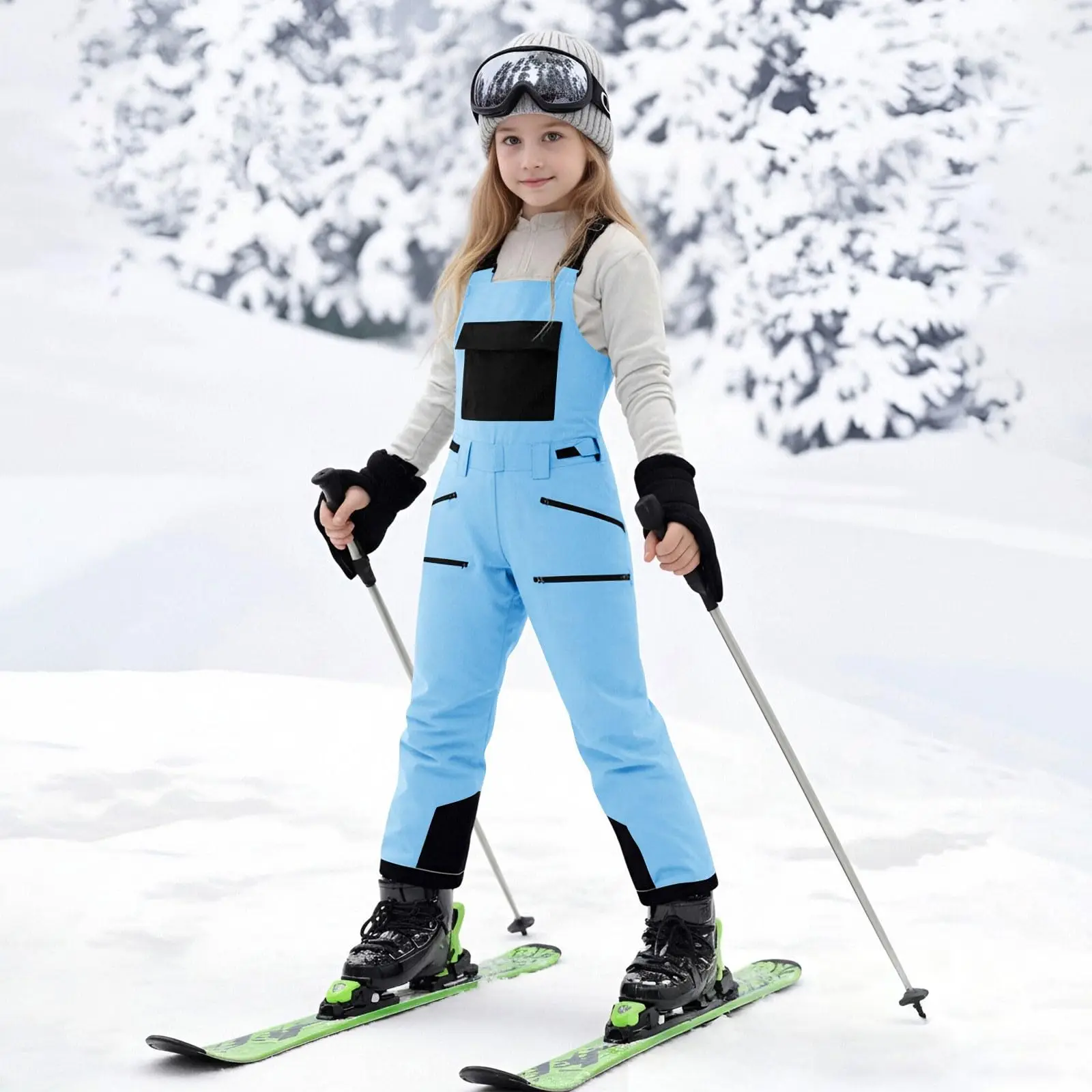 

Winter Boys Girls Ski Pant Children's Loose Casual Fashion Comfy Jumpsuit Rompers/Pants Windproof Waterproof Snow Pants