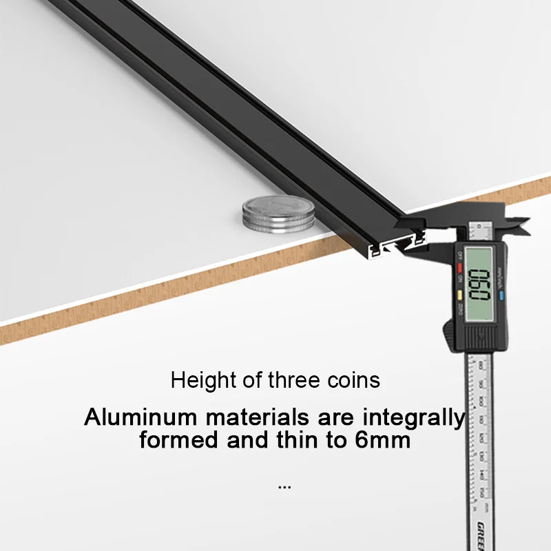 ST1 Series Ultra Thin Aluminum Magnetic Track Light 6mm No Cell Required High Hardness Modern Extremely Simple Flexible Fixture