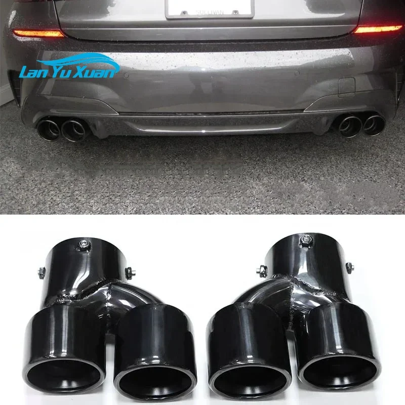 SYPES wholesale Carbon Fiber Exhaust Tip For BMW G20 G21 M340i 2019 2020 Muffler Tip Tailpipe MPE Exhaust System