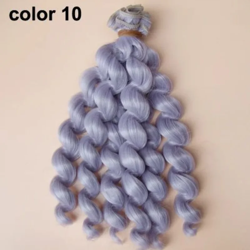 1 peça 20cm de comprimento excelente alta qualidade cabelo de boneca grosso 1/3 /1/4 1/6 bjd encaracolado perucas bjd cabelo de boneca sd