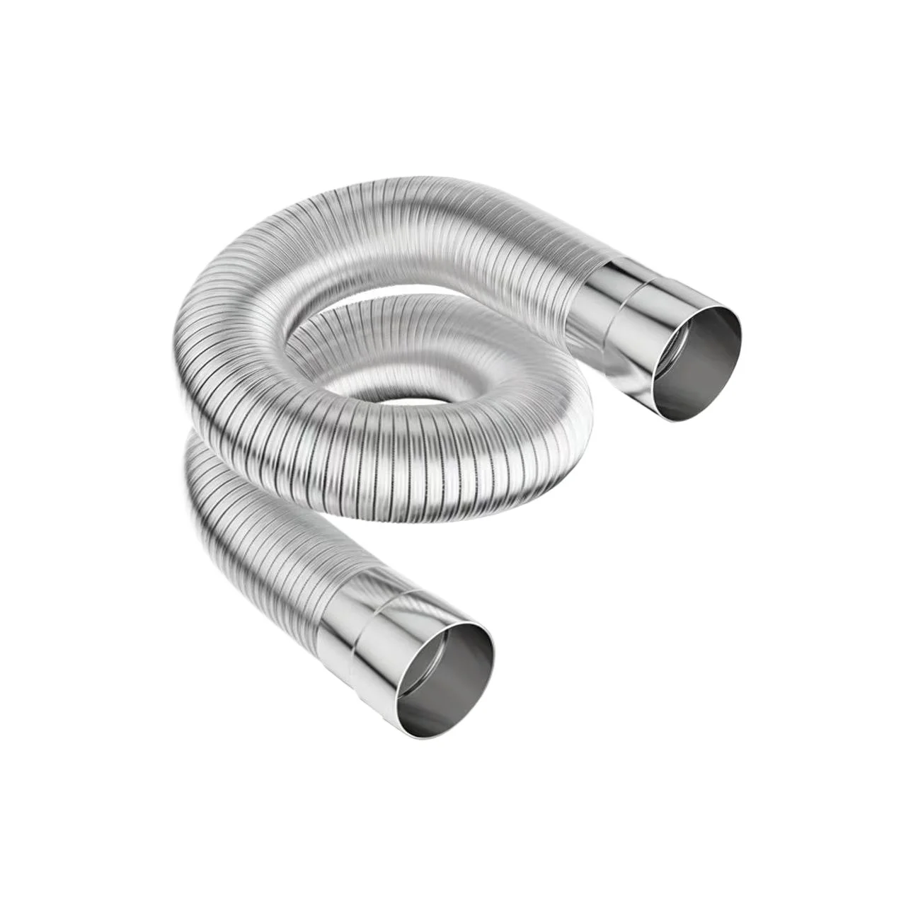 60‑150mm Flexible Aluminum Exhaust Pipe for Gas Water Heater, Telescopic Vent Hose, Strong‑drain Flue Extension Tube