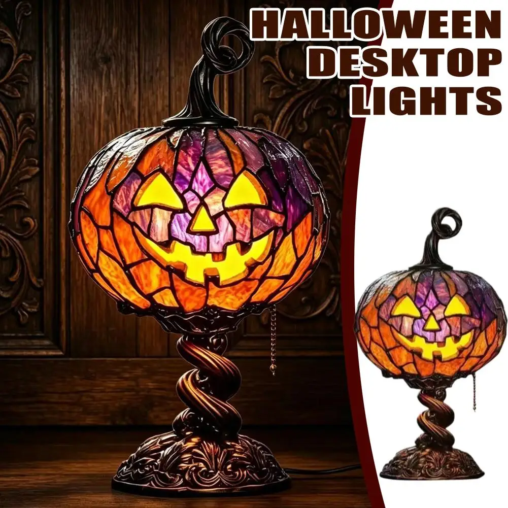 Halloween-Nachtlicht, farbecht, LED-Schreibtischlampe, dekoratives Element, Halloween-Kürbis-Tischlampe für Zuhause, Schlafzimmer, Wohnzimmer. – Detail 2