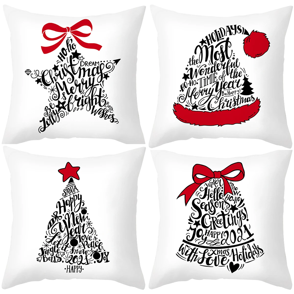 45cm Merry Christmas Cushion Cover Pillowcase 2023 Christmas Decorations for Home Ornament Happy New Year Christmas Decor