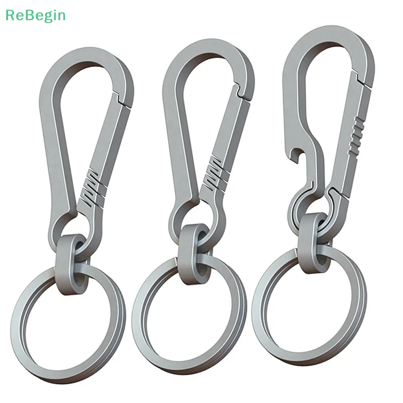 Titanium Buckles EDC Outdoor Tool Titanium Alloy Keychain Tiranium Buckle Key Ring Car Accessories Keychain Pendant Gift For Man