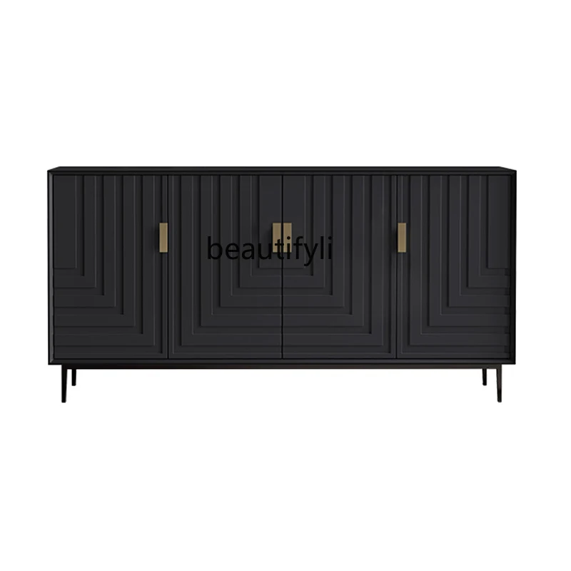 

Black matte lacquered dining side cabinet, living room small apartment locker, decorative cabinet creativity