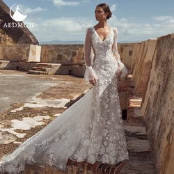 Aedmgh Mermaid Vintage Wedding Dresses Sweetheart Detachable Long Sleeve Vestido De Novia Appliques Chic Custom Made Bridal Gown