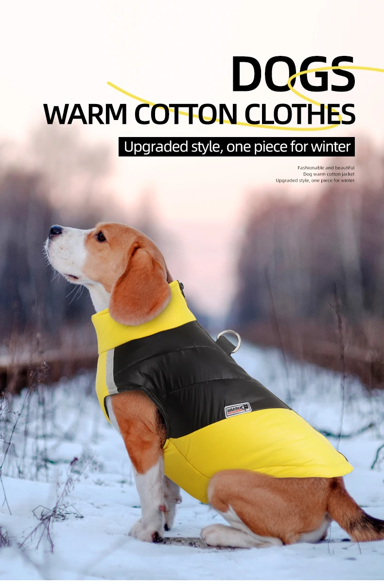 Wasserdichte Winter-Hundekleidung, warme Haustier-Baumwolljacke, Weste für kleine große Hunde, Welpen, französische Bulldogge, Mantel, Chihuahua-York-Kostüm – Detail 1