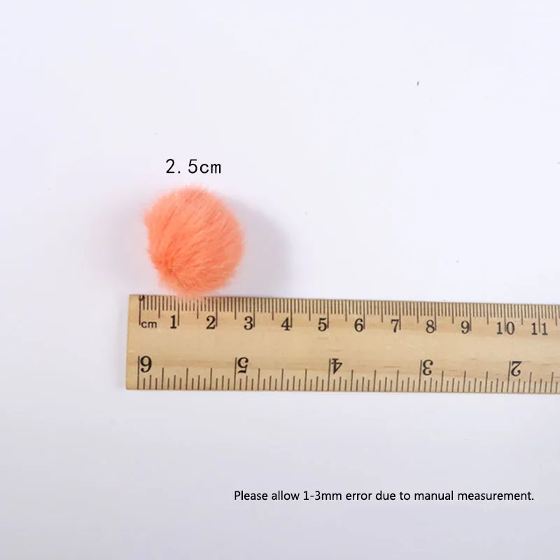 25mm Pompnes palle di pelliccia soffici pompon 2.5cm imitazione Rex pelliccia di coniglio Pom Pom Ball artigianato fai da te per portachiavi