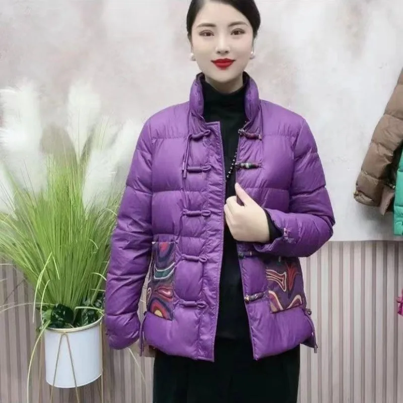 

Lightweight New Stand-up Collar Short Women's Clothing Traditional Chinese Style Button-up Retro High-end Fashion Ethnic Style