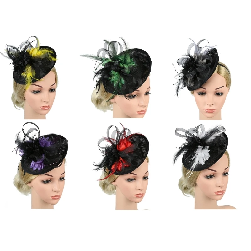 Elegant Flower DerbyHat Female Headpiece Church Dress Hat Wedding Bowler