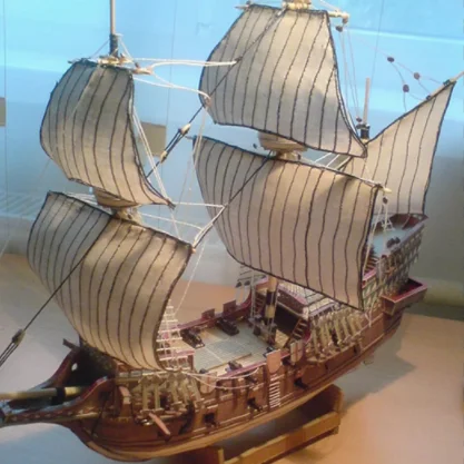

1:100 3D England Golden Hind Galleon Ship Boat Paper Model kit Assemble Hand Work Funny Puzzle Handmade Game DIY Kids toys gift