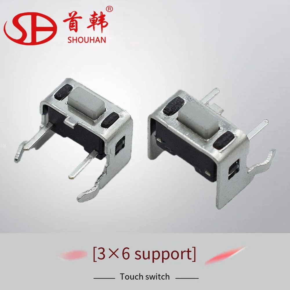 

Light touch manufacturer wholesale 3*6*4.3 bracket 90 degree switch TC-120V side key Light touch switch 3*6*5