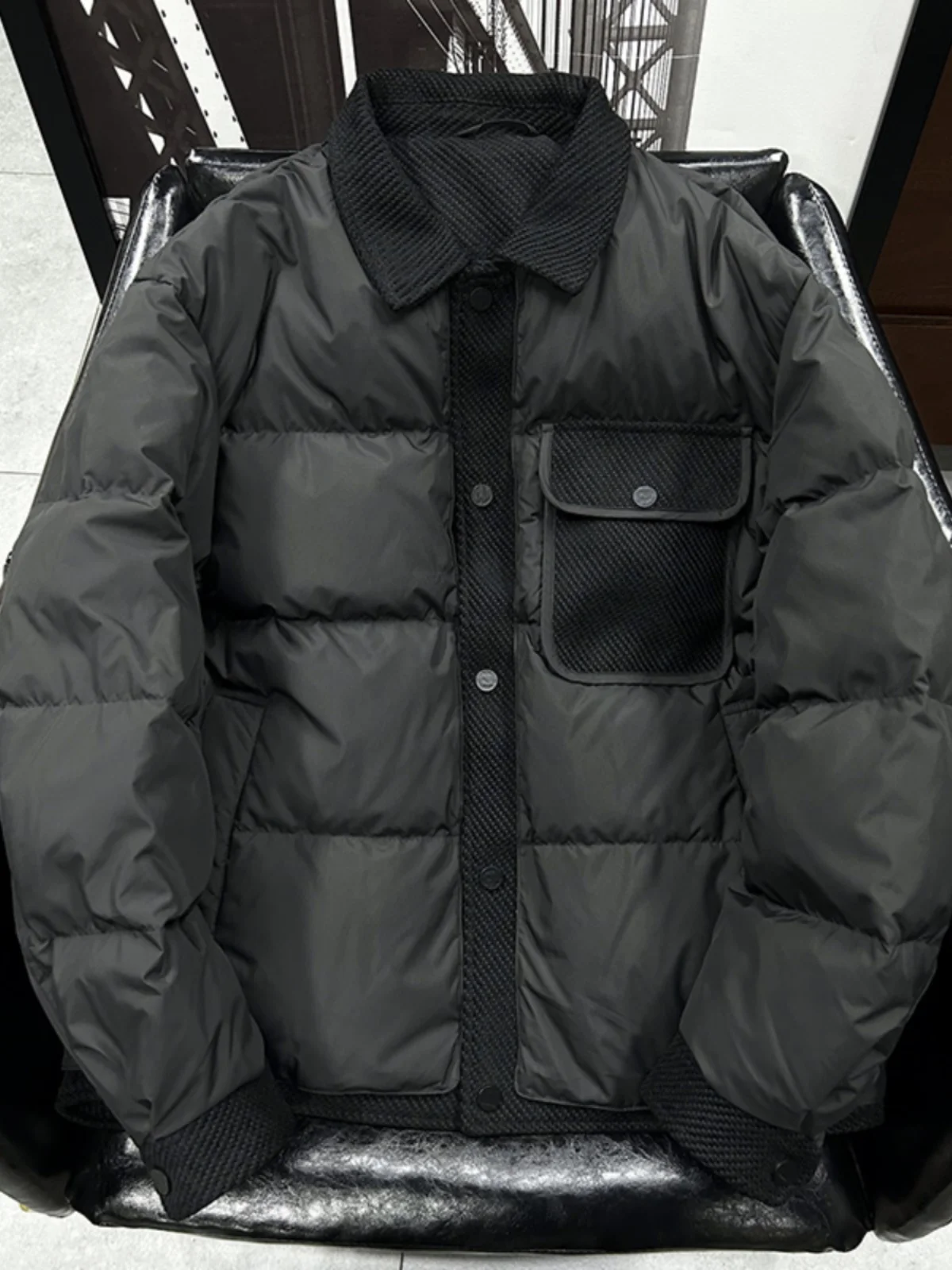 

Легкая утепленная белая пуховая куртка для мужчин, зимнее пальто с воротником-стойкой, повседневная теплая верхняя одежда из хлопка