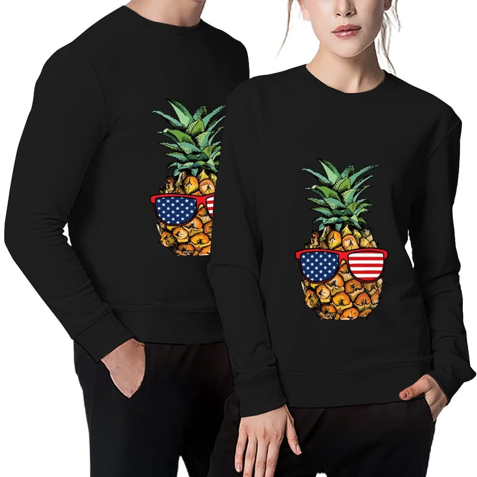 

Patriotic Pineapple - 4th of July Pullover anime clothes men's sweat-shirt set fashion men clothes for men sweatshirts